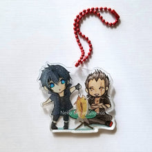 Load image into Gallery viewer, 2&quot; Glitter Acrylic Final Fantasy XV Noctis &amp; Friend Camping Charm
